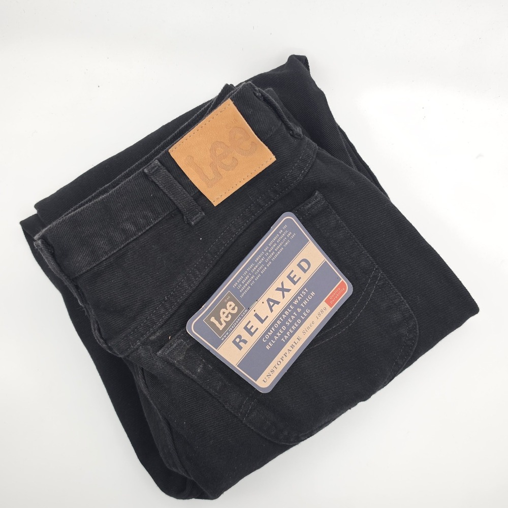 Vintage Lee Jeans Mens 38x30 Relaxed Fit  Black NEW Tapered Leg Business Office